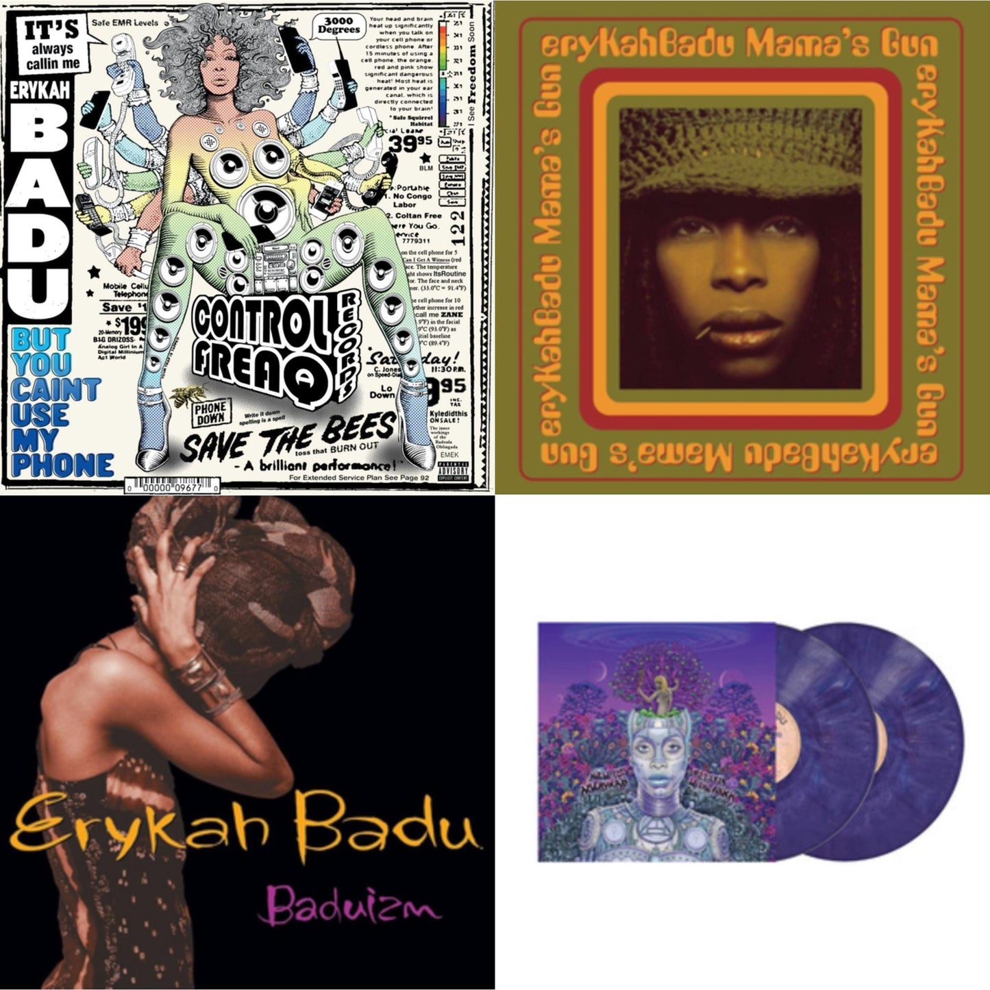 Erykah Badu - But You Caint Use My Phone (Purple LP Vinyl) & Mama's Gun & Baduizm & New Amerykah Part Two (Return Of The Ankh) (Violet Vinyl/2LP)