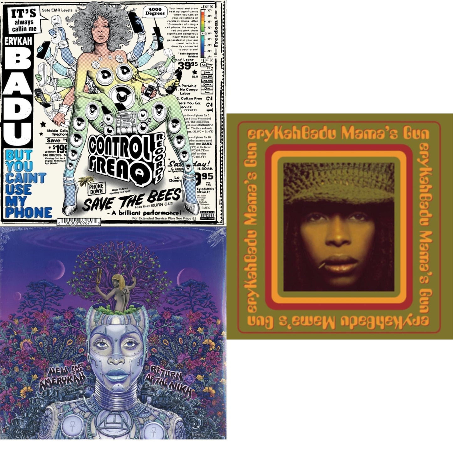 Erykah Badu - But You Caint Use My Phone (Purple LP Vinyl) & New Amerykah Part 2: Return Of Ankh & Mama's Gun