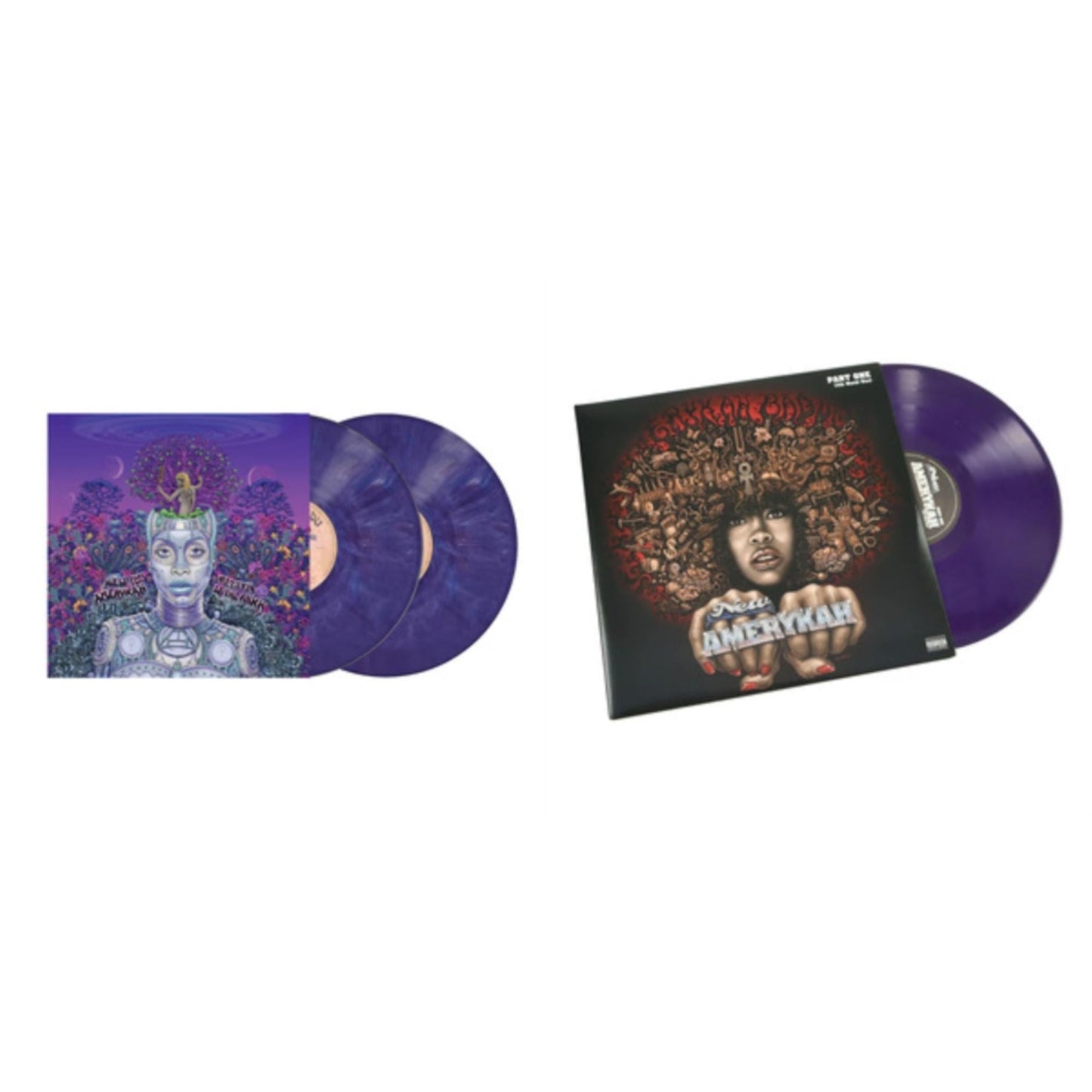Erykah Badu - New Amerykah Part Two (Return Of The Ankh) (Violet Vinyl/2LP) & New Amerykah Part One (4Th World War) (Purple Vinyl/2LP)