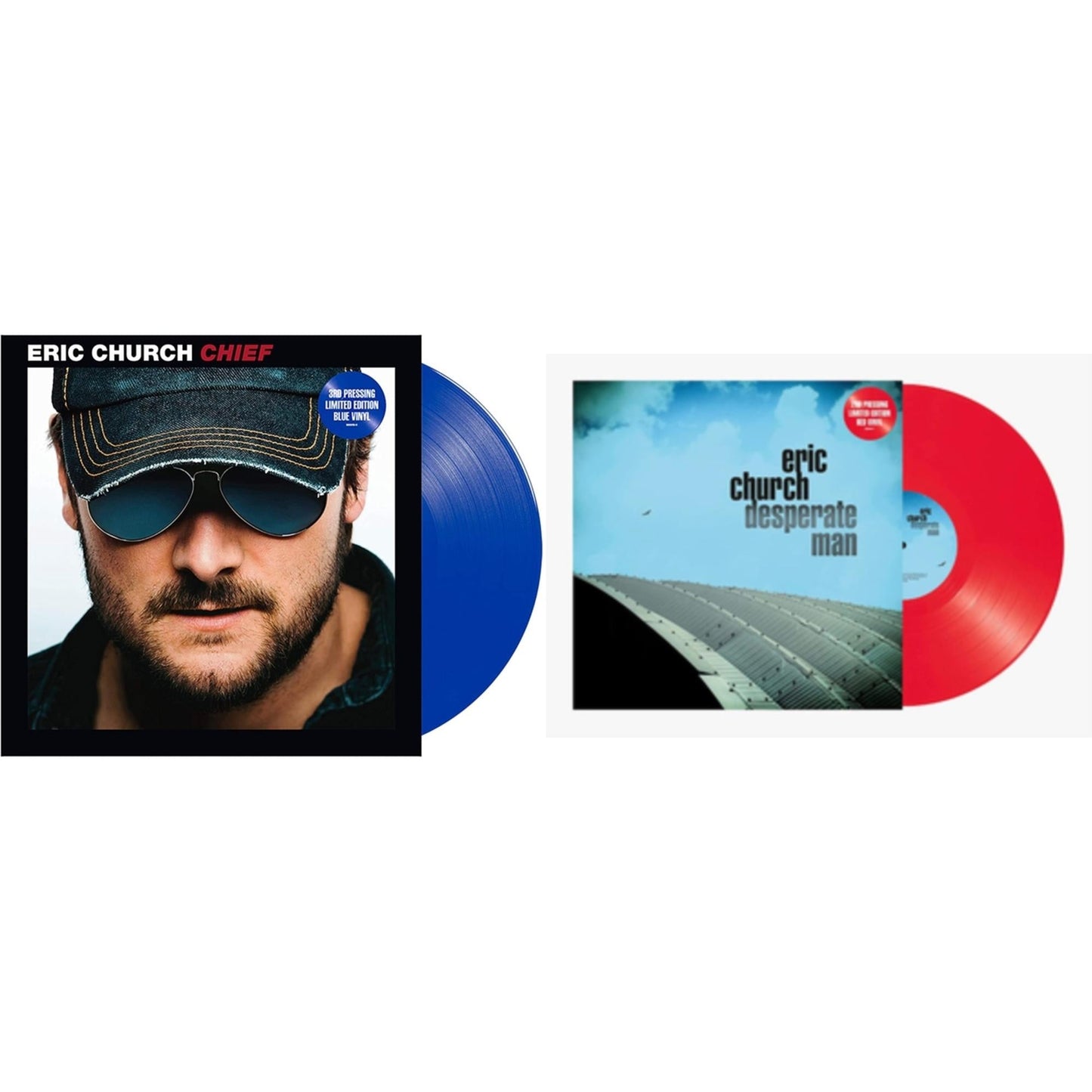 Eric Church - Chief (Blue LP Vinyl) & Desperate Man (Red LP Vinyl)