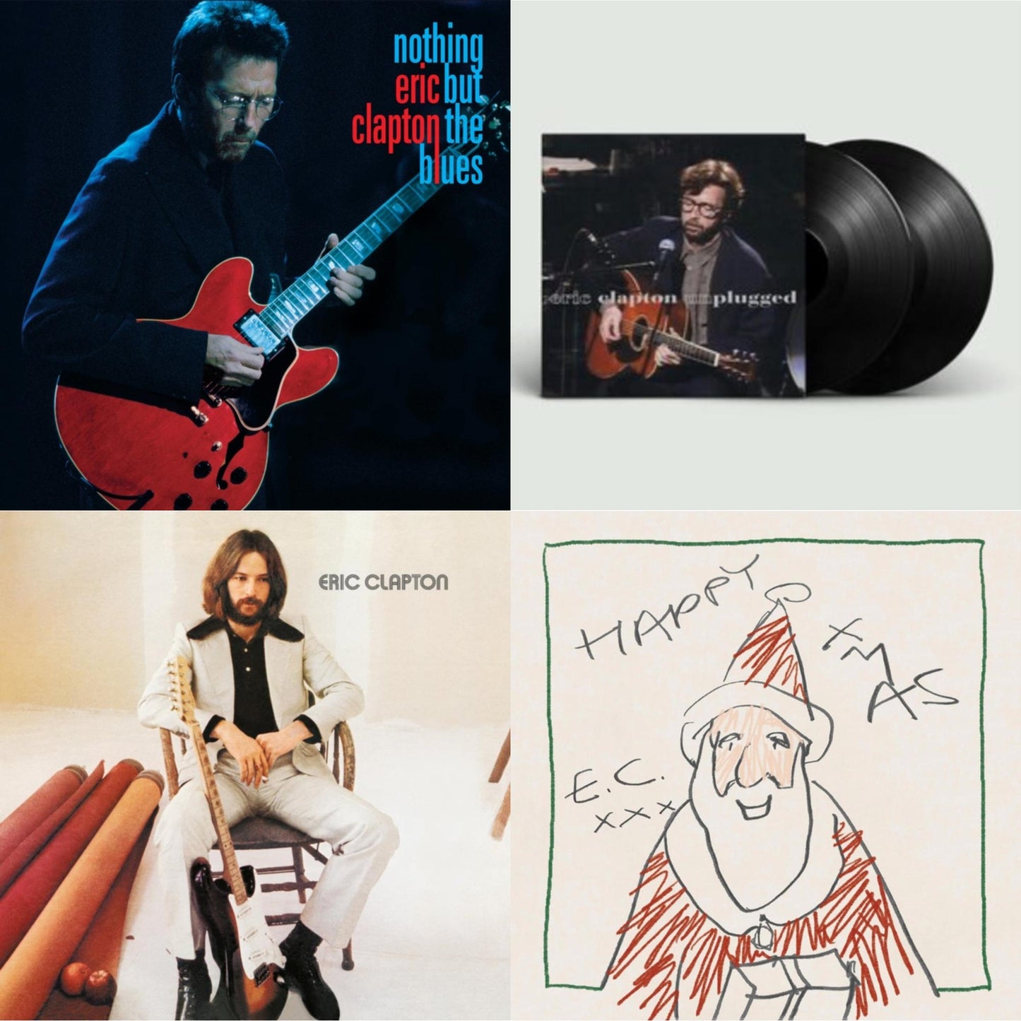 Eric Clapton - Nothing But The Blues (2LP/2CD/Blu-Ray/Book/Extras) & Unplugged & Eric Clapton & Happy Xmas (2LP/180G/45RPM Vinyl)