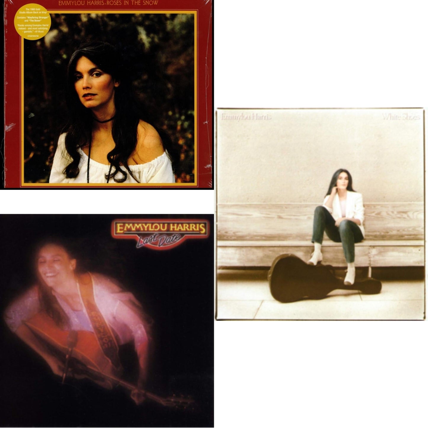 Emmylou Harris - Roses In The Snow & Last Date & White Shoes - LP Vinyl Bundle