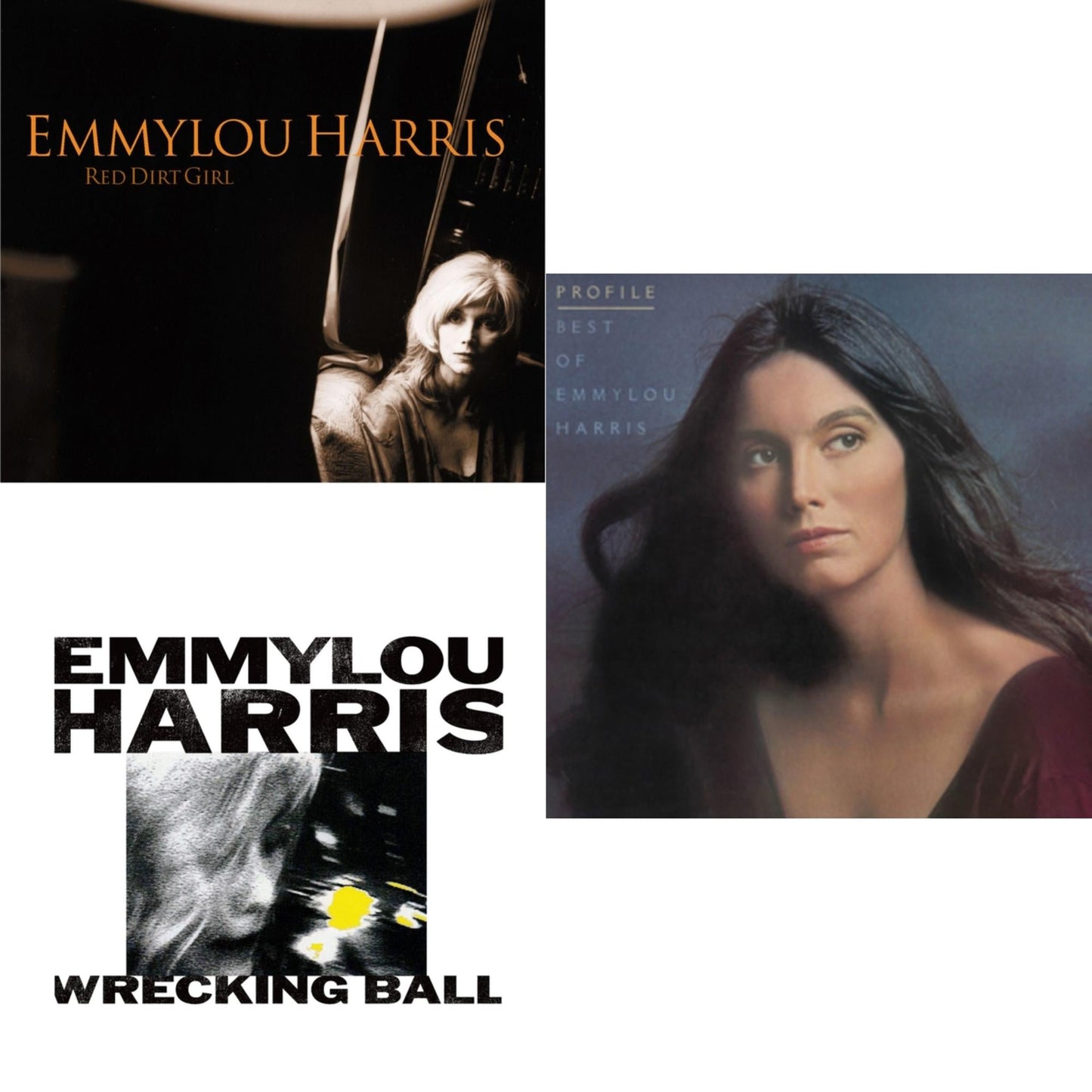 Emmylou Harris - Red Dirt Girl (Translucent Red LP Vinyl) & Wrecking Ball & Profile: Best Of Emmylou Harris