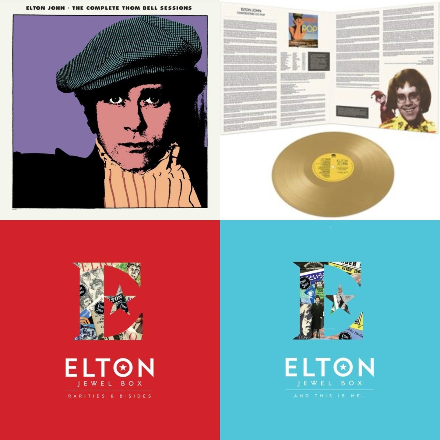 Elton John - Complete Thom Bell Sessions (Ep) (180G/Purple LP Vinyl) & Jewel Box (3LP - Rarities & B-Sides) & Jewel Box (2LP - And This Is Me) & Chartbusters Go Pop - Legendary Covers '69 / '70 (Gold LP Vinyl)