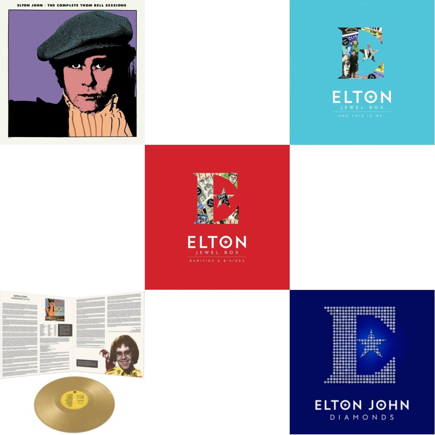 Elton John - Complete Thom Bell Sessions (Ep) (180G/Purple LP Vinyl) & Jewel Box (3LP - Rarities & B-Sides) & Jewel Box (2LP - And This Is Me) & Diamonds (2LP) & Chartbusters Go Pop - Legendary Covers '69 / '70 (Gold LP Vinyl)