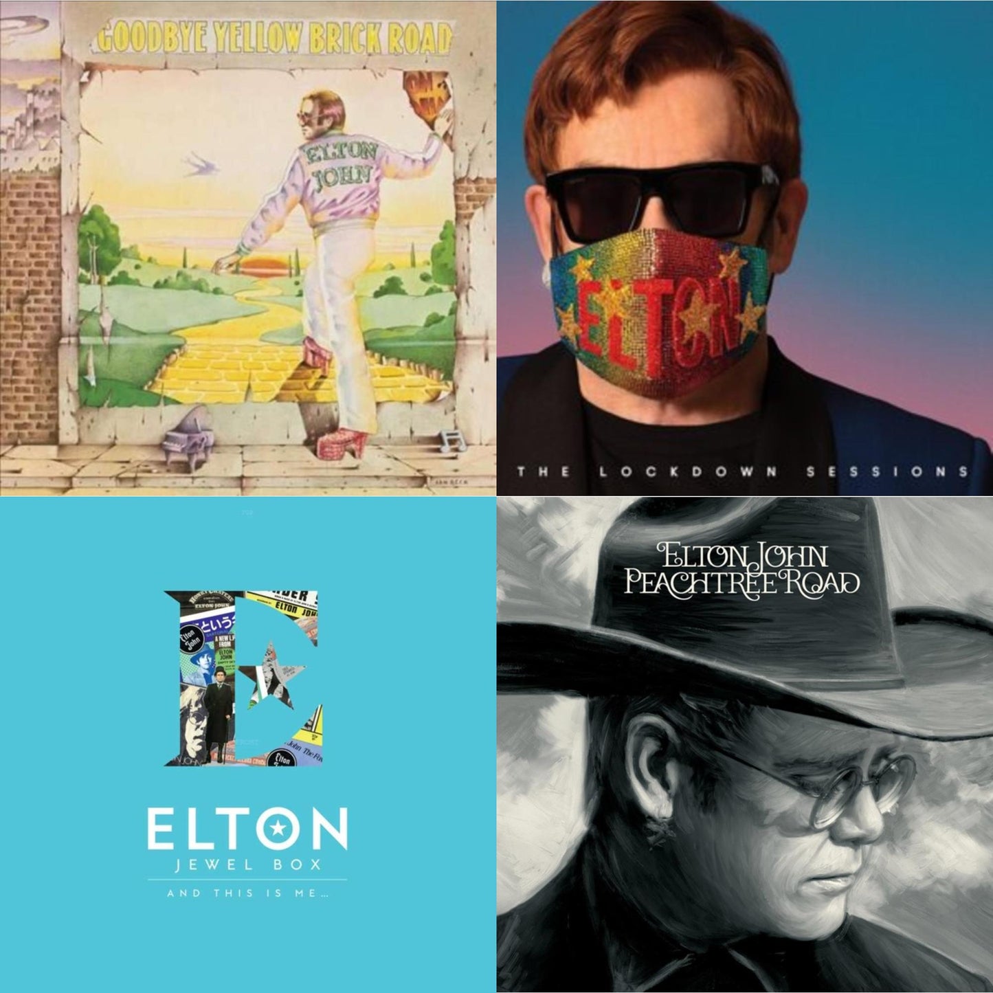 Elton John - Lockdown Sessions (Blue Vinyl/2LP) (X) & Peachtree Road (2LP) & Jewel Box (2LP - And This Is Me) & Goodbye Yellow Brick Road