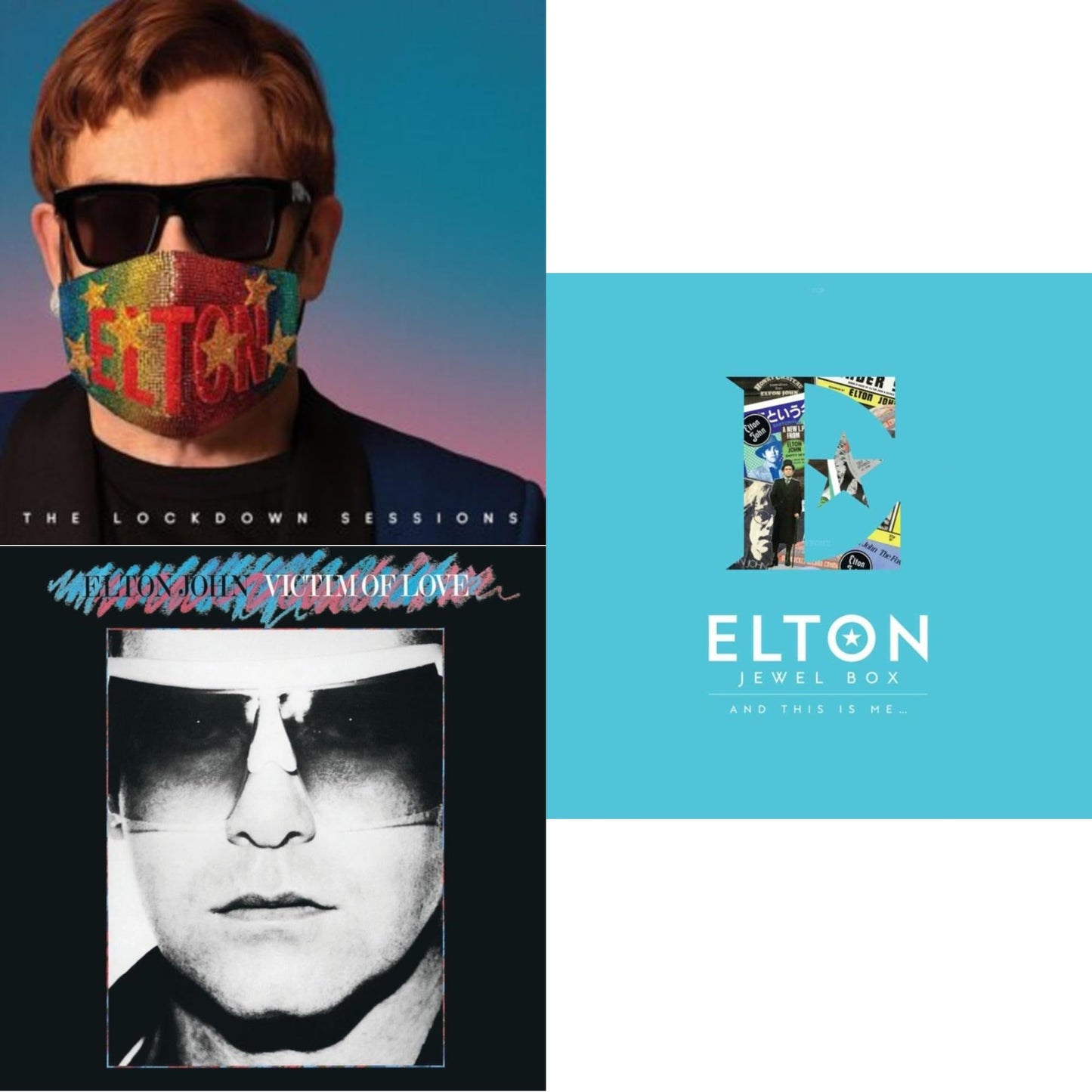 Elton John - Lockdown Sessions (Blue Vinyl/2LP) (X) & Victim Of Love & Jewel Box (2LP - And This Is Me)