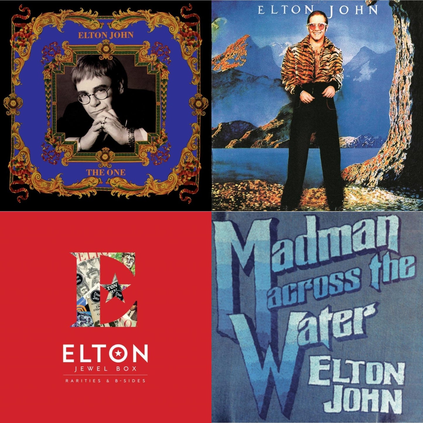 Elton John - One (2LP) & Caribou (50Th Anniversary Edition/2LP/Blue Vinyl) & Jewel Box (3LP - Rarities & B-Sides) & Madman Across The Water (LP)