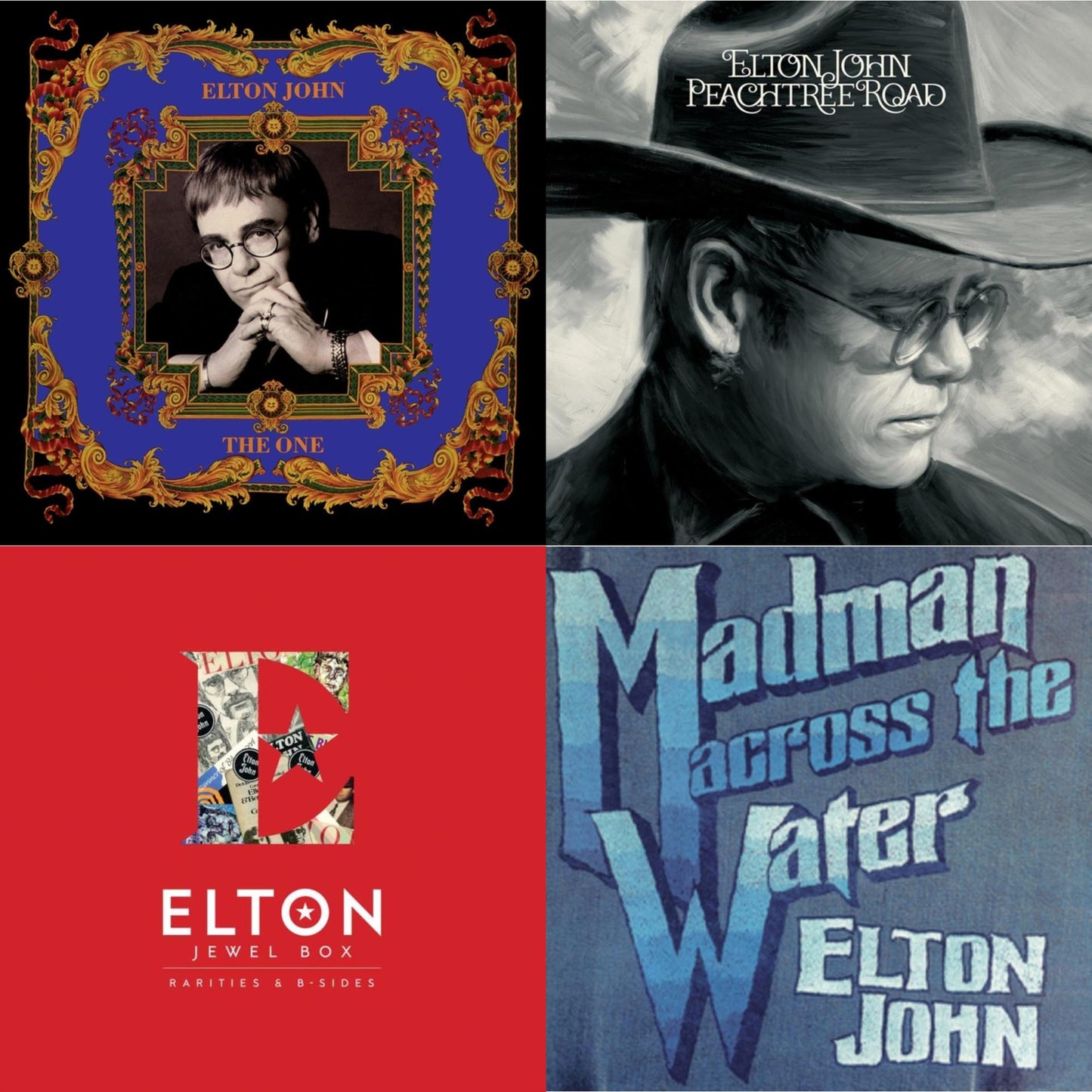 Elton John - One (2LP) & Peachtree Road (2LP) & Jewel Box (3LP - Rarities & B-Sides) & Madman Across The Water (LP)