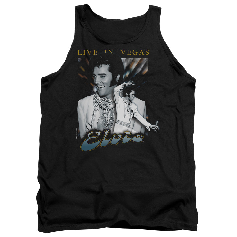 Elvis Presley Live In Vegas Mens Tank Top Shirt Black Officially Licensed