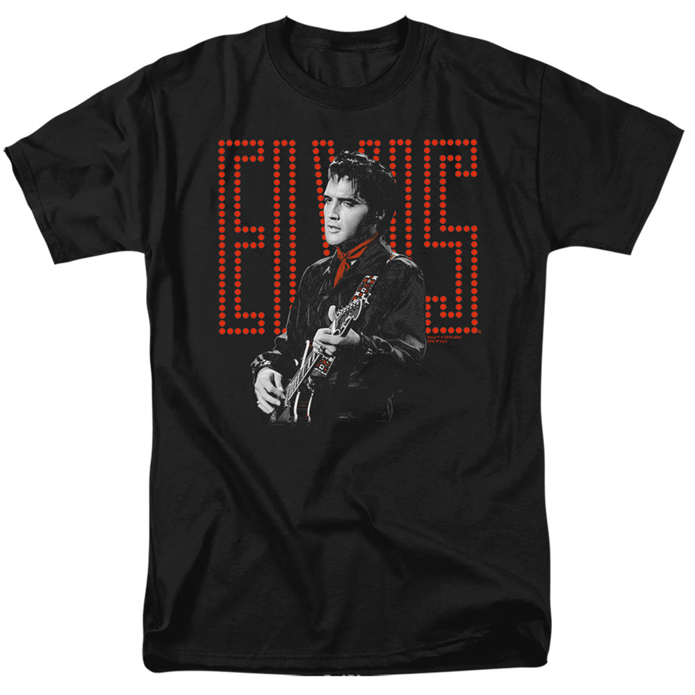 Elvis Presley Red Guitarman Mens T Shirt Black