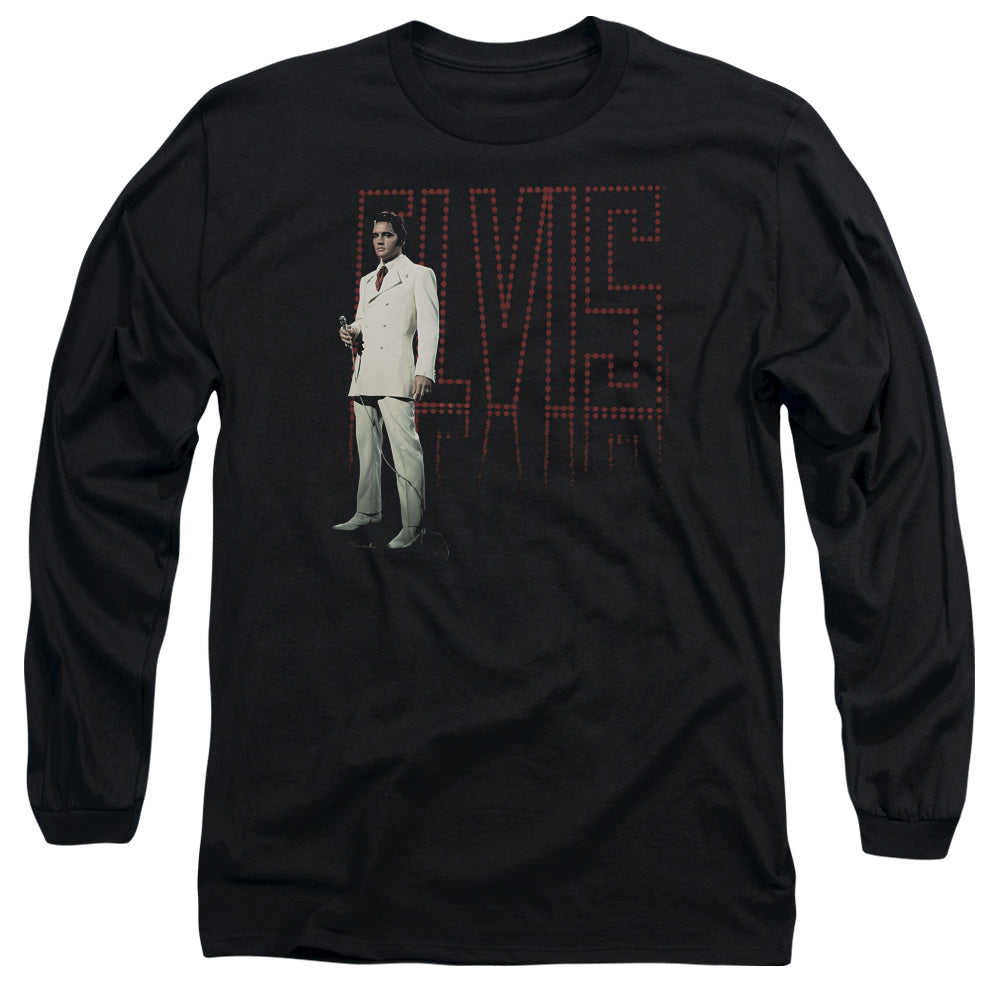 Elvis Presley White Suit Mens Long Sleeve Shirt Black Officially Licensed Officially Licensed