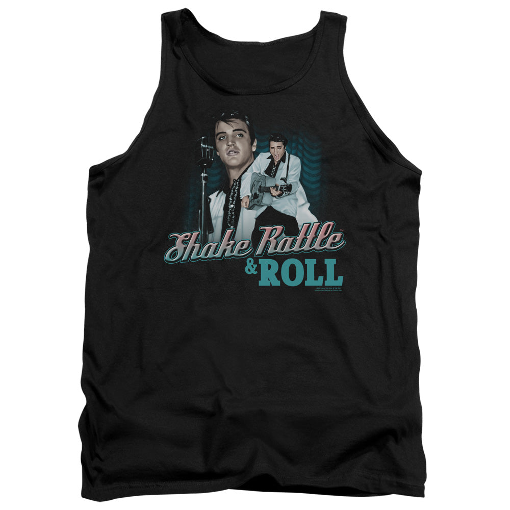 Elvis Presley Shake Rattle & Roll Mens Tank Top Shirt Black Officially Licensed