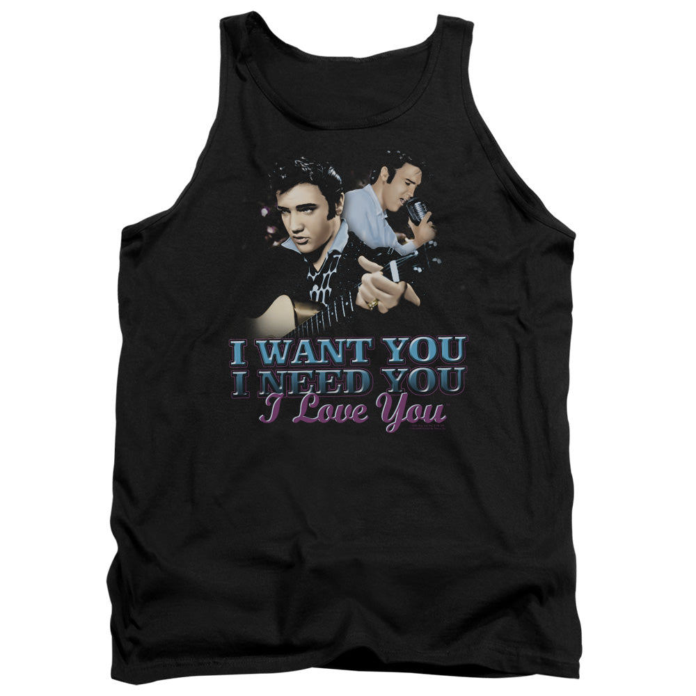 Elvis Presley I Want You Mens Tank Top Shirt Black Officially Licensed