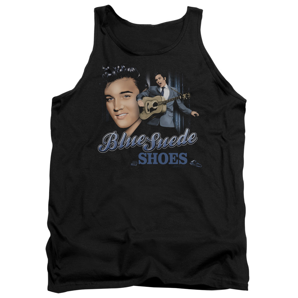 Elvis Presley Blue Suede Shoes Mens Tank Top Shirt Black Officially Licensed