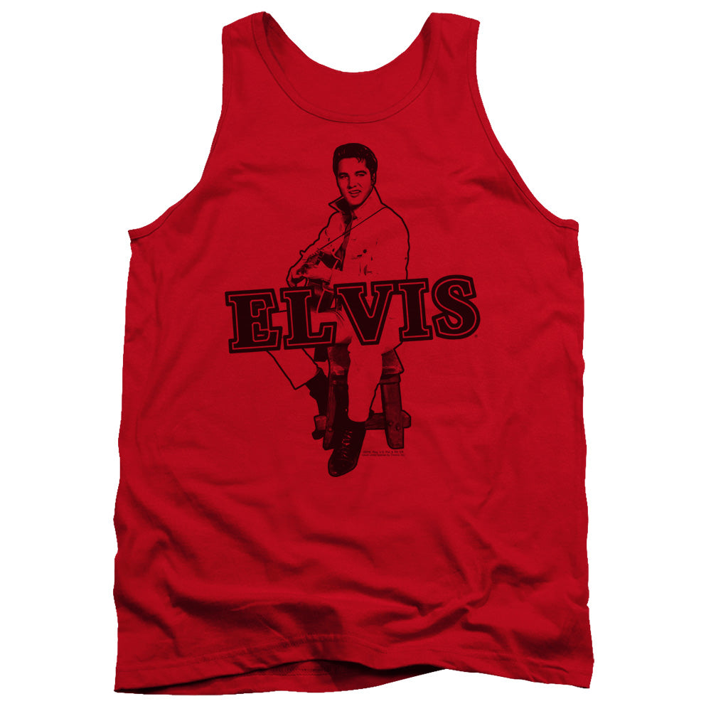 Elvis Presley Jamming Mens Tank Top Shirt Red Officially Licensed