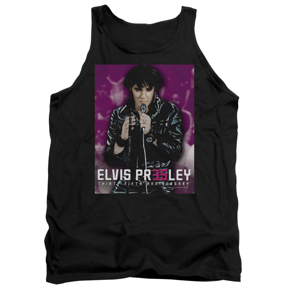 Elvis Presley 35 Leather Mens Tank Top Shirt Black Officially Licensed