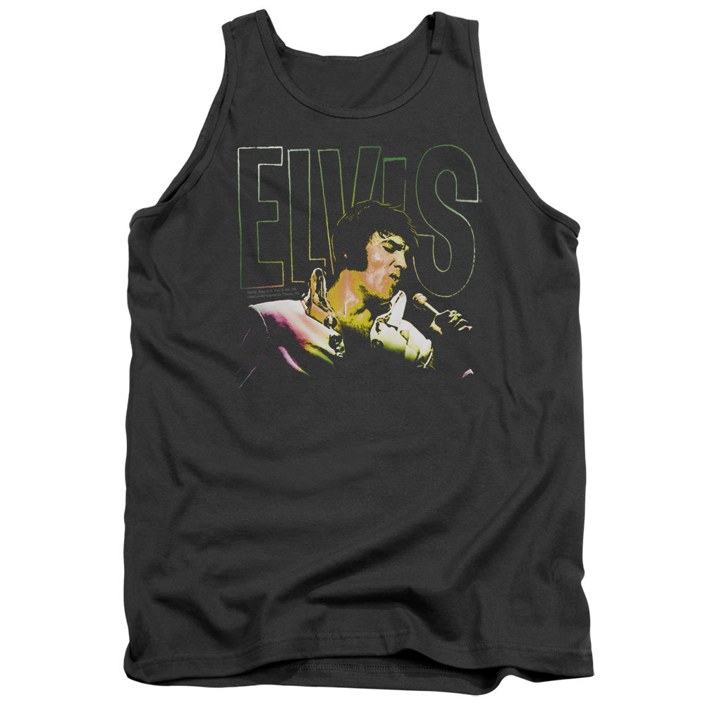 Elvis Presley Multicolored Mens Tank Top Shirt Charcoal Officially Licensed