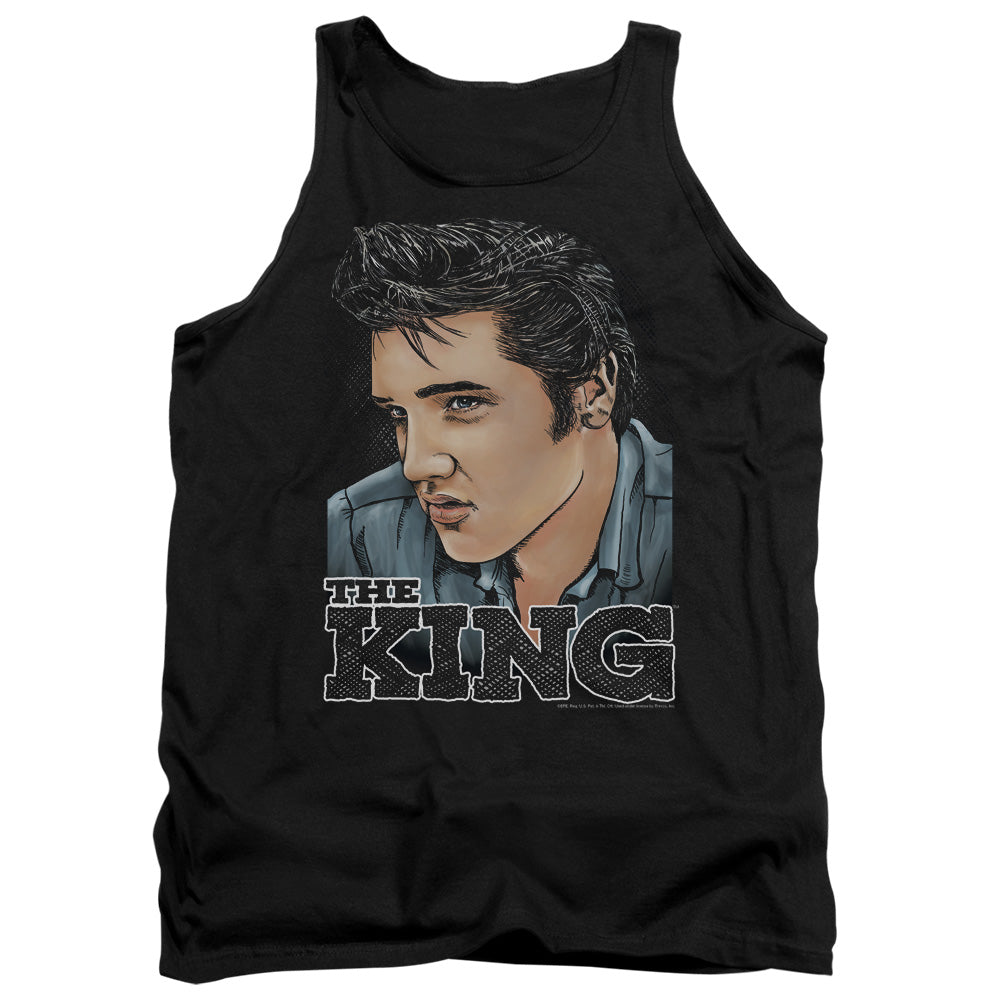 Elvis Presley Graphic King Mens Tank Top Shirt Black Officially Licensed