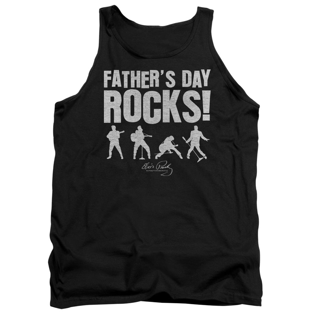 Elvis Presley Fathers Day Rocks Mens Tank Top Shirt Black Officially Licensed
