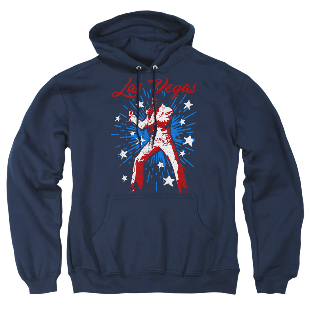 Elvis Presley Vegas Superstar Mens Hoodie Navy Officially Licensed