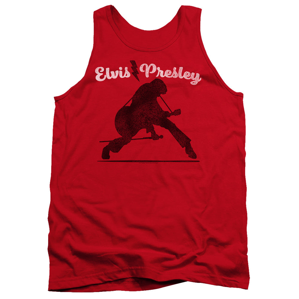 Elvis Presley Overprint Mens Tank Top Shirt Red Officially Licensed