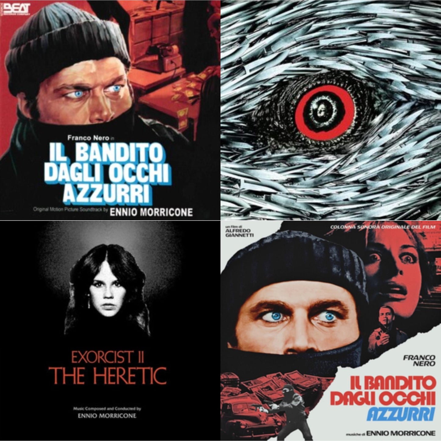 Ennio Morricone - Blue-Eyed Bandit (Il Bandito Dagli Occhi Azzurri) Ost & Bird With The Crystal Plumage (140G/Crystal Clear LP Vinyl) & Exorcist Ii: The Heretic (Blood Red With Black Splatter LP Vinyl) (Ams Exclusive) & Blue-Eyed Bandit (Il Bandito
