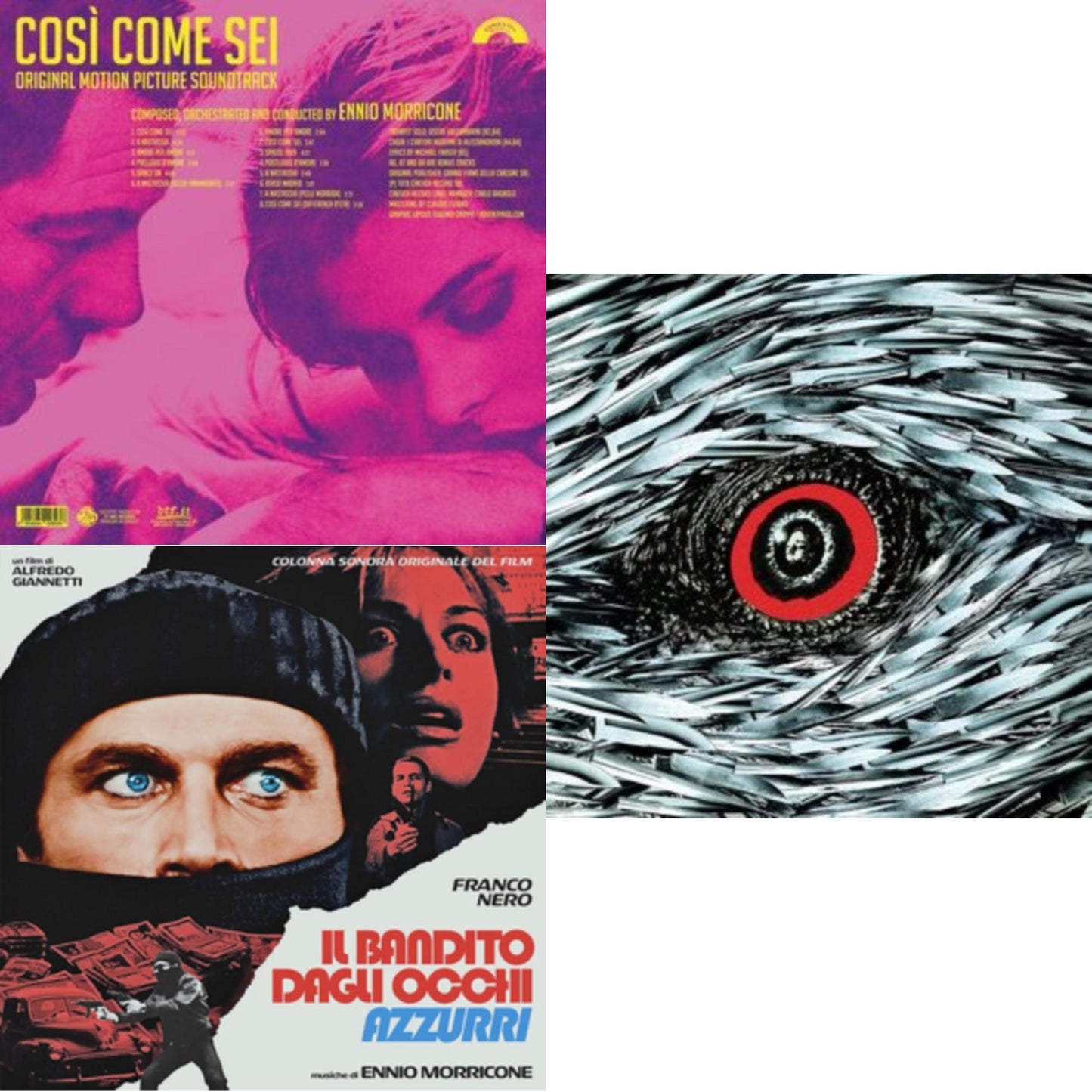Ennio Morricone - Così Come Sei Ost (Limited/180G/Solid Pink LP Vinyl) & Blue-Eyed Bandit (Il Bandito Dagli Occhi Azzurri) Ost (Blue LP Vinyl) (Rsd) & Bird With The Crystal Plumage (140G/Crystal Clear LP Vinyl)