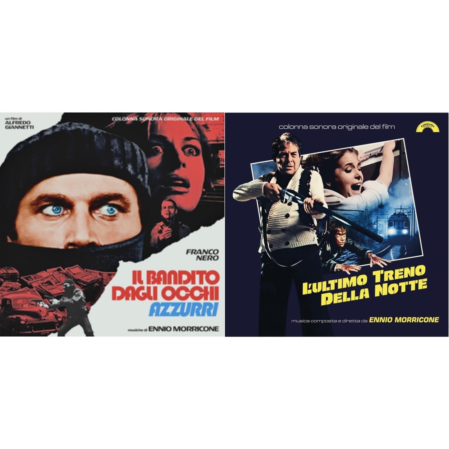 Ennio Morricone - Blue-Eyed Bandit (Il Bandito Dagli Occhi Azzurri) Ost (Blue LP Vinyl) (Rsd) & L’Ultimo Treno Della Notte (Yellow LP Vinyl)