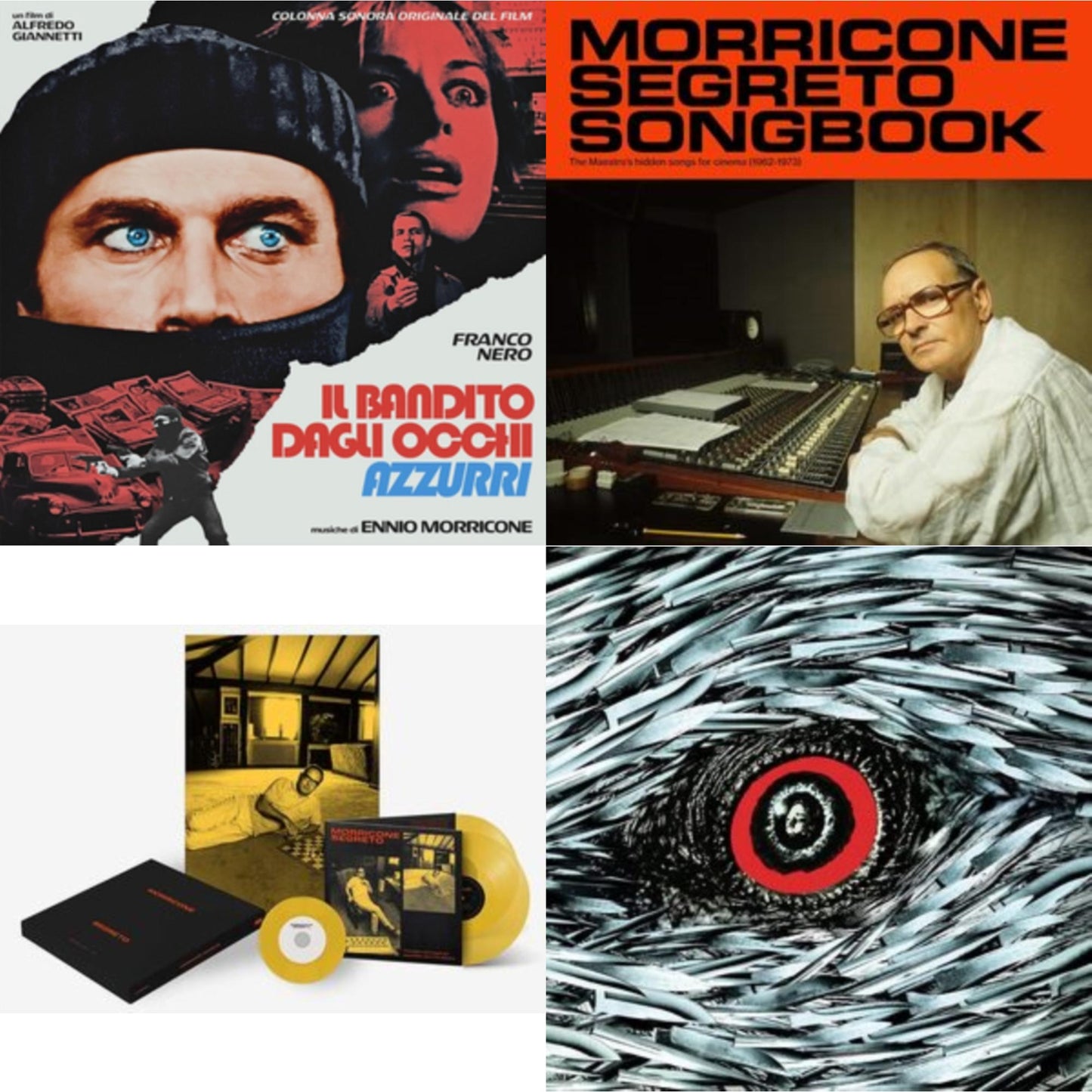 Ennio Morricone - Blue-Eyed Bandit (Il Bandito Dagli Occhi Azzurri) Ost (Blue LP Vinyl) (Rsd) & Morricone Segreto Songbook (1962-1973) (2LP) & Morricone Segreto (Yellow Vinyl/2LP/7Inch Single Collector's Edition) & Bird With The Crystal Plumage