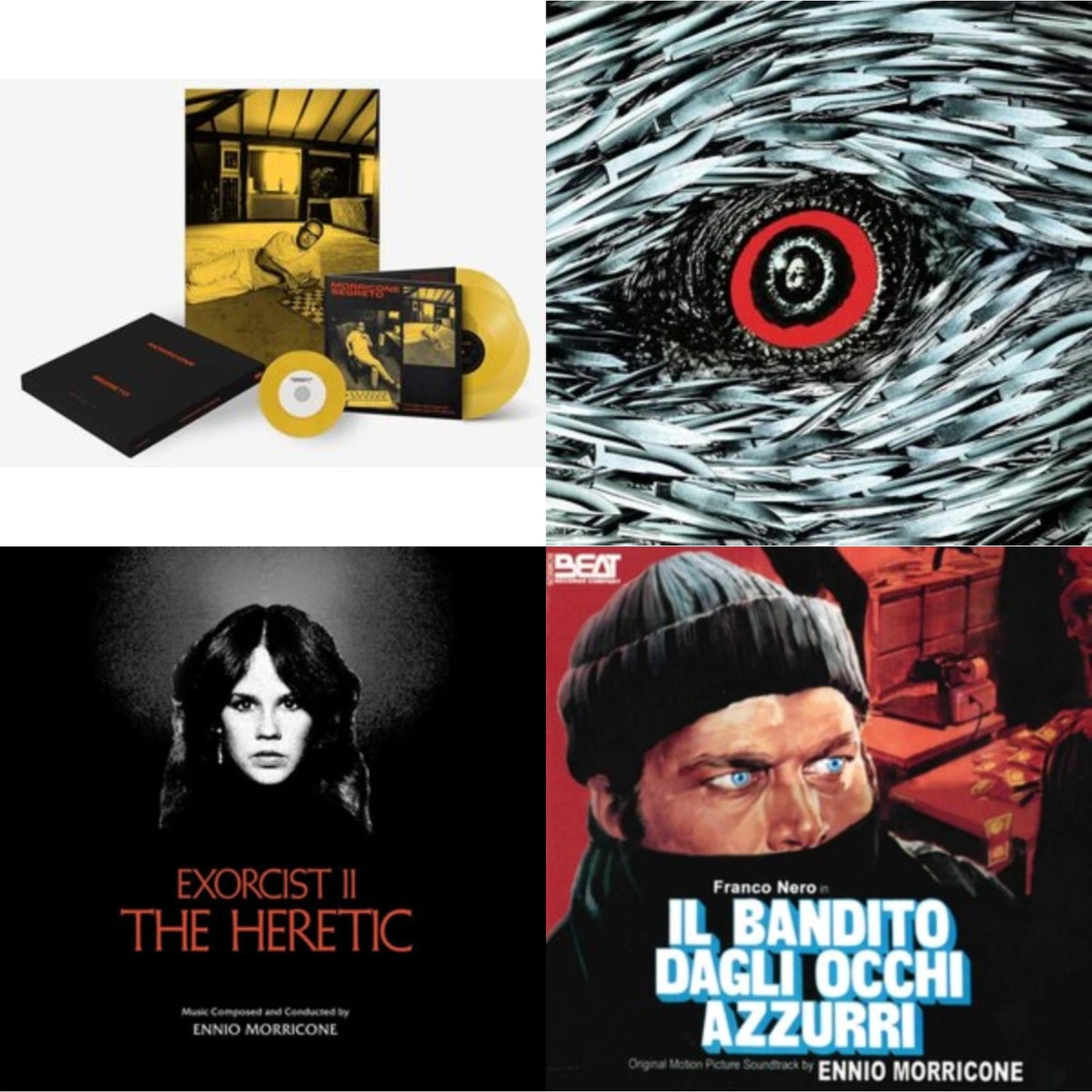 Ennio Morricone - Morricone Segreto (Yellow Vinyl/2LP/7Inch Single Collector's Edition) & Blue-Eyed Bandit (Il Bandito Dagli Occhi Azzurri) Ost & Bird With The Crystal Plumage (140G/Crystal Clear LP Vinyl) & Exorcist Ii: The Heretic (Blood Red With
