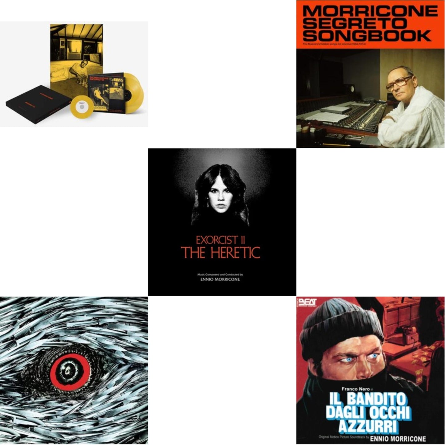 Ennio Morricone - Morricone Segreto (Yellow Vinyl/2LP/7Inch Single Collector's Edition) & Blue-Eyed Bandit (Il Bandito Dagli Occhi Azzurri) Ost & Morricone Segreto Songbook (1962-1973) (2LP) & Bird With The Crystal Plumage (140G/Crystal Clear LP