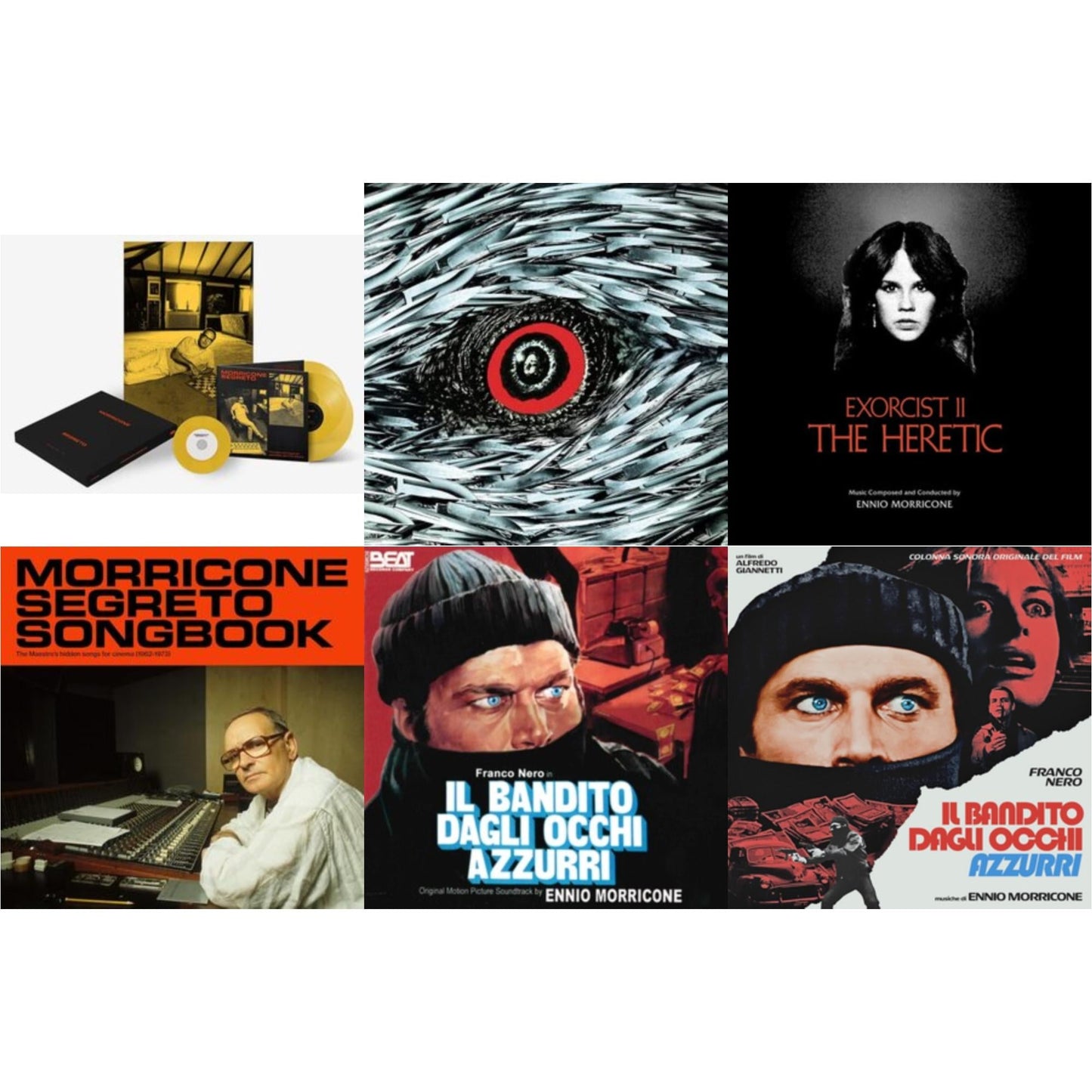 Ennio Morricone - Morricone Segreto (Yellow Vinyl/2LP/7Inch Single Collector's Edition) & Bird With The Crystal Plumage (140G/Crystal Clear LP Vinyl) & Exorcist Ii: The Heretic (Blood Red With Black Splatter LP Vinyl) (Ams Exclusive) & Morricone