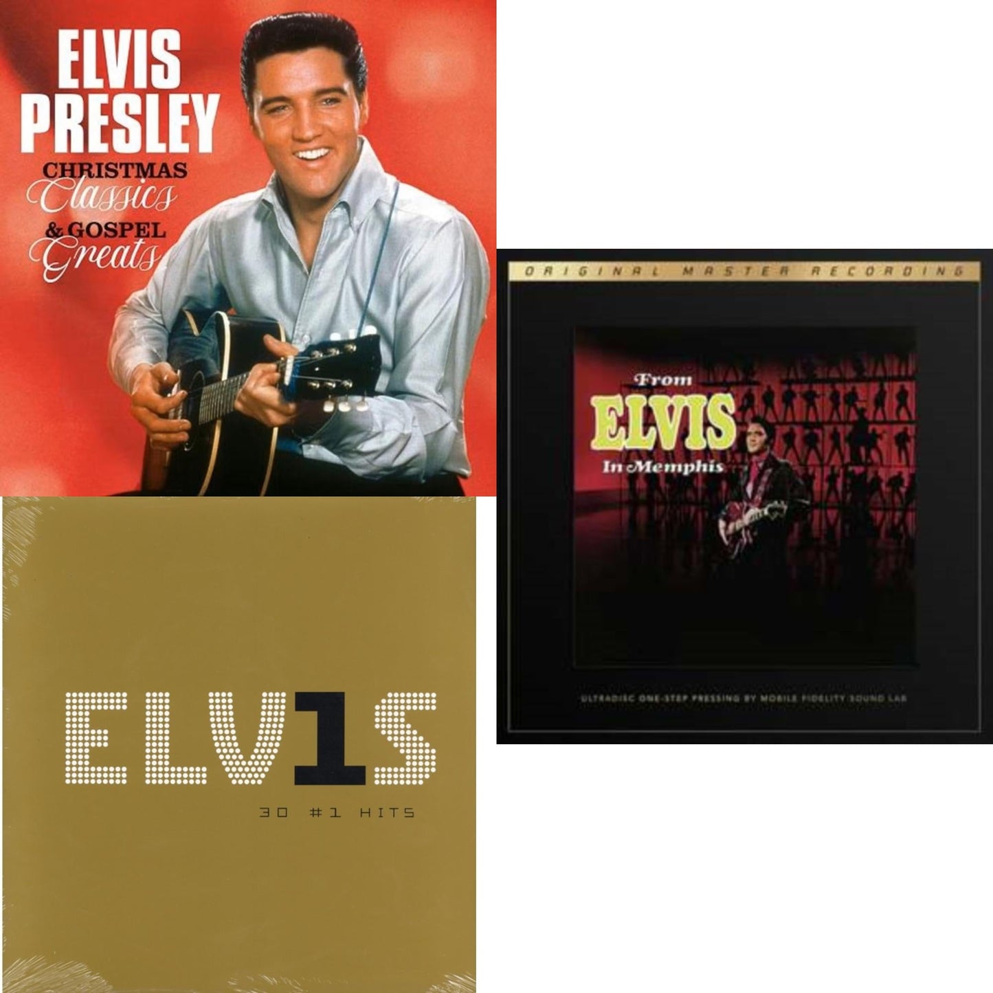 Elvis Presley - From Elvis In Memphis (2LP/180G/45RPM Supervinyl Ultradisc One-Step/Original Masters/Limited) & Christmas Classics & Gospel Greats (Ams Exclusive) (Snowy White LP Vinyl) & Elvis 30 #1 Hits (2LP/180G)