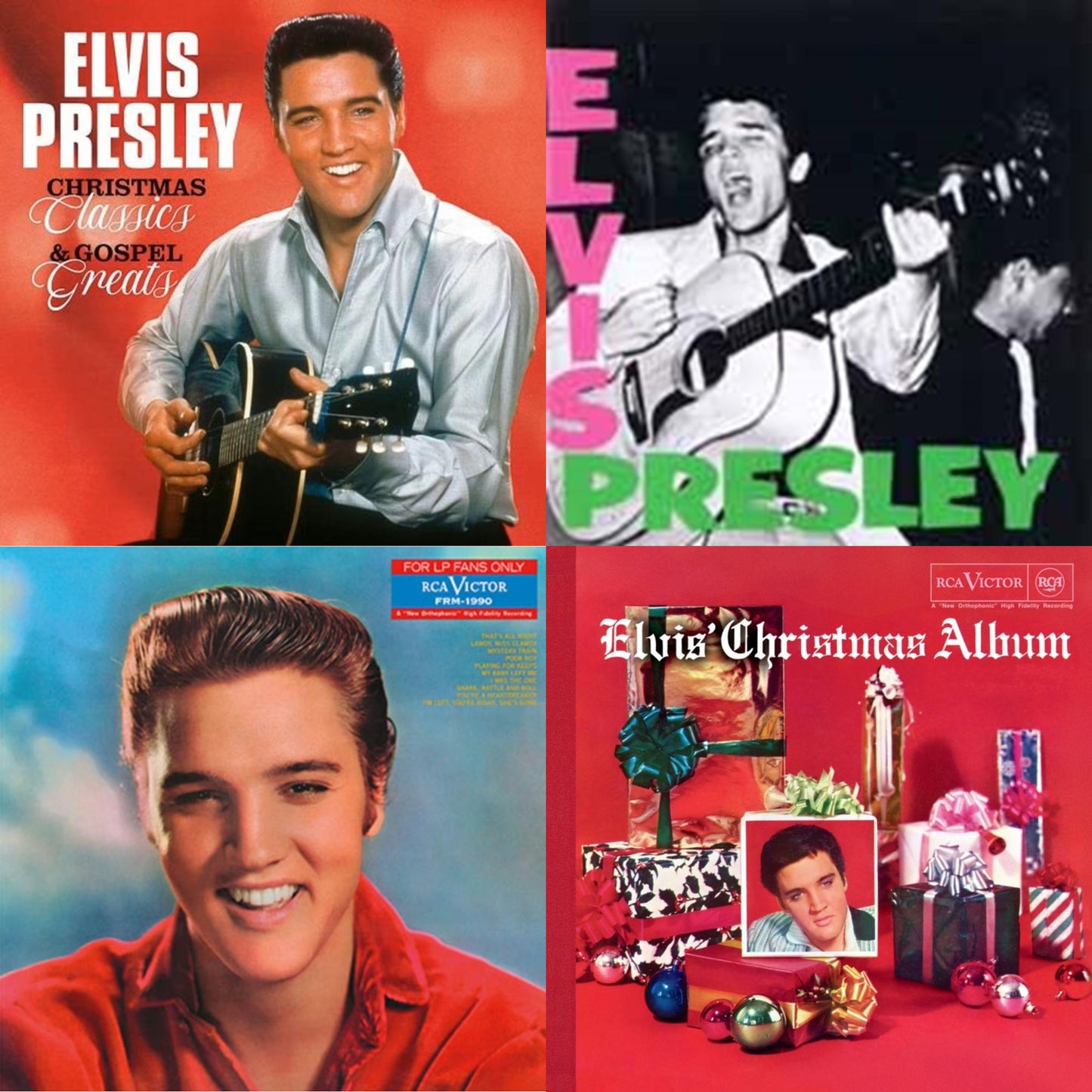 Elvis Presley - Elvis' Christmas Album & Christmas Classics & Gospel Greats (Ams Exclusive) (Snowy White LP Vinyl) & For LP Fans Only (Translucent Blue Vinyl/180G) & Elvis Presley