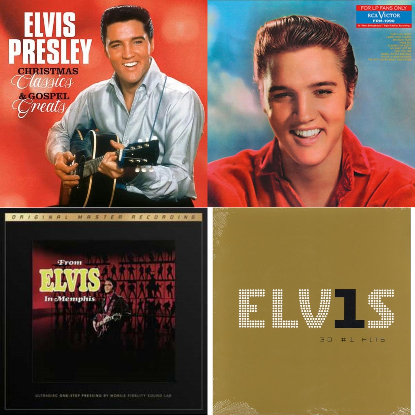 Elvis Presley - From Elvis In Memphis (2LP/180G/45RPM Supervinyl Ultradisc One-Step/Original Masters/Limited) & Christmas Classics & Gospel Greats (Ams Exclusive) (Snowy White LP Vinyl) & For LP Fans Only (Translucent Blue Vinyl/180G) & Elvis 30 #1