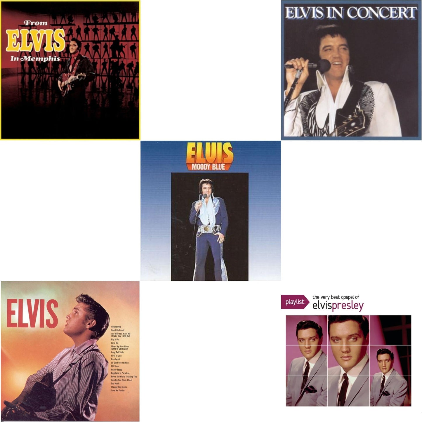 Elvis Presley - Elvis In Concert & Moody Blue & Elvis & From Elvis In Memphis & Playlist: Very Best Gospel Of Elvis Presley - CD Bundle