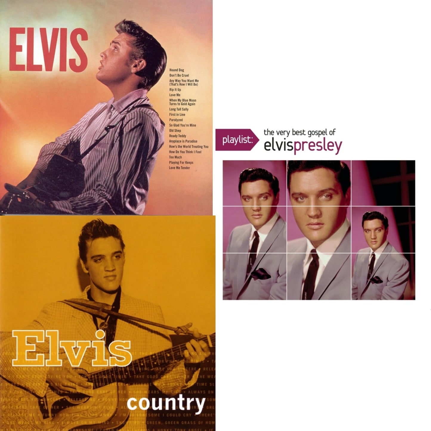 Elvis Presley - Elvis & Elvis Country & Playlist: Very Best Gospel Of Elvis Presley - CD Bundle