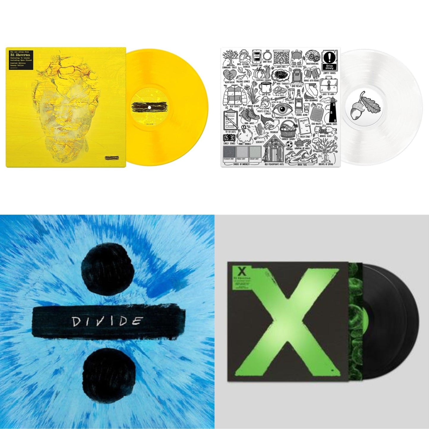 Ed Sheeran - Divide (2LP/45 RPM/180G/Dl Card) & - (Subtract) (Yellow LP Vinyl) & Autumn Variations (White LP Vinyl) & X (10Th Anniversary/2LP)