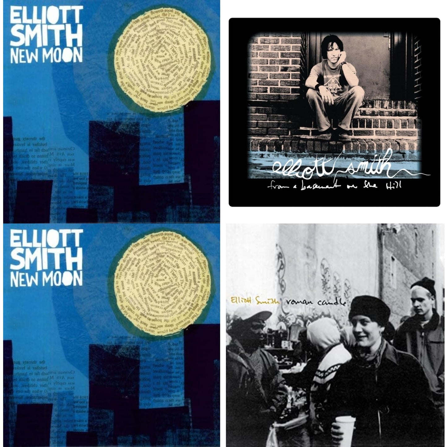 Elliott Smith - New Moon & From A Basement On The Hill (Dl Card/2LP) & New Moon (Metallic Silver Vinyl/2LP) (I) & Roman Candle (Dl Card)