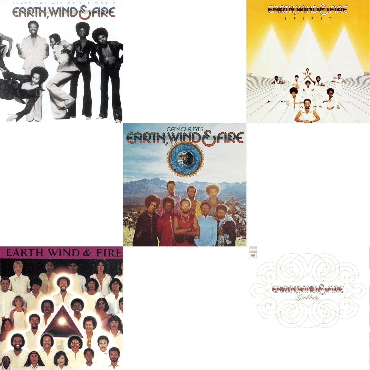 Earth Wind & Fire - That's The Way Of The World & Faces & Open Our Eyes & Spirit & Gratitude - CD Bundle
