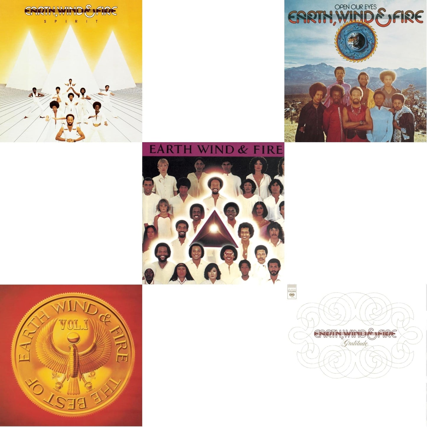Earth Wind & Fire - Best Of Vol.1 & Faces & Open Our Eyes & Spirit & Gratitude - CD Bundle