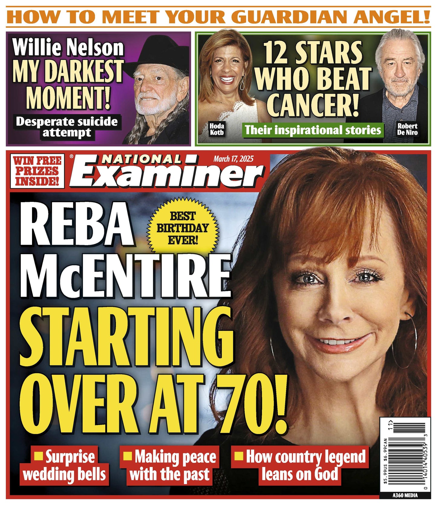 National Examiner - 03.17.25: Reba McEntire Starting Over At 70, Insights To Meet Your Guardian Angel, Stars Who Beat Cancer, Celebrating Hope & Survival, Willie Nelson's Darkest Moment & More!