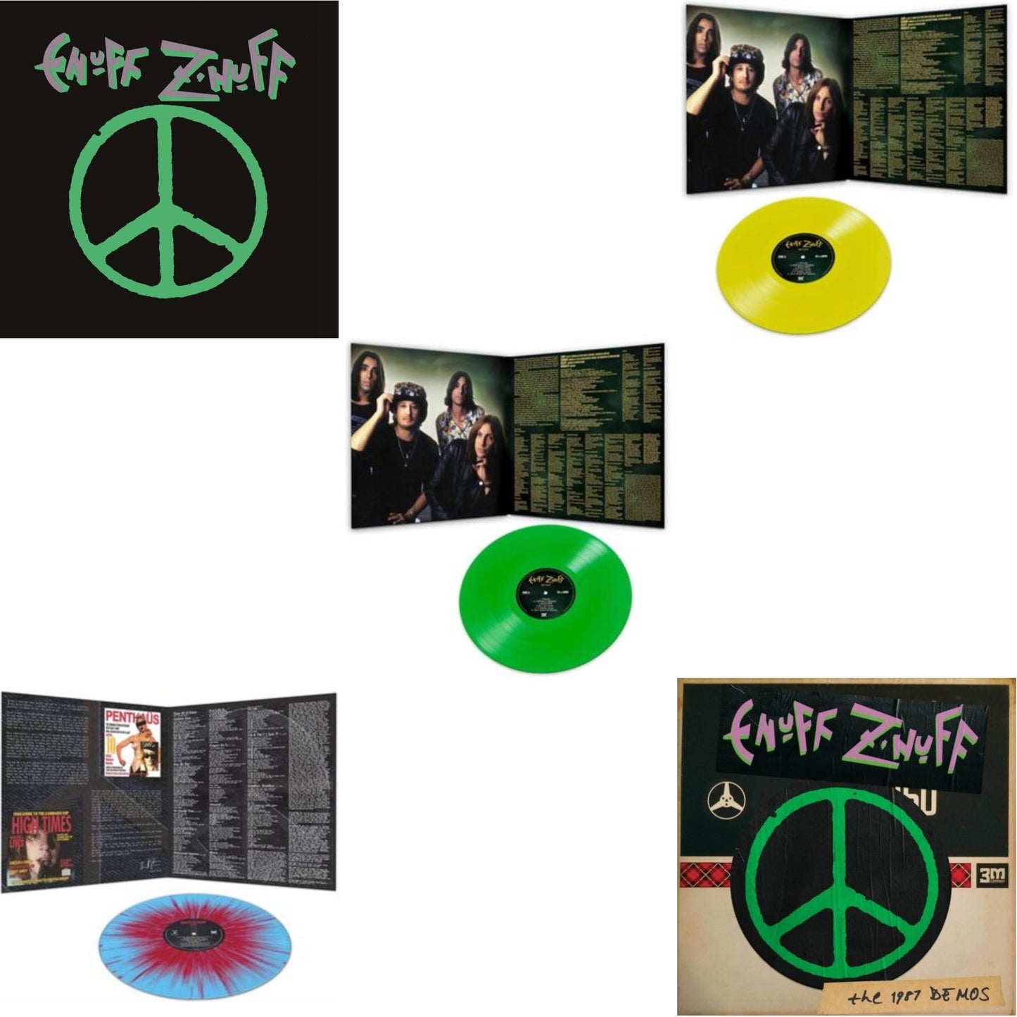 Enuff Z'nuff - Enuff Z'nuff (180G/Green LP Vinyl/Limited Edition) & 1985 (Blue & Red Starburst LP Vinyl) & Seven (Green LP Vinyl/Reissue) & Seven (Yellow LP Vinyl/Reissue) & 1987 Demos (Green LP Vinyl)