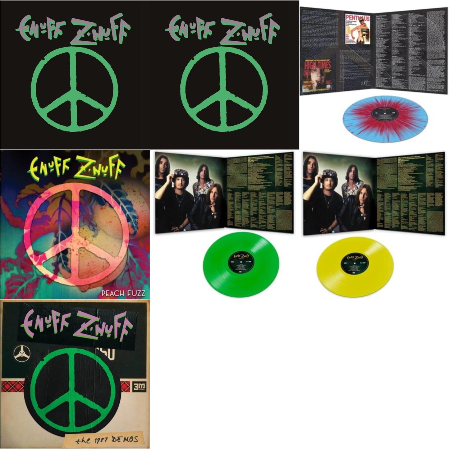 Enuff Z'nuff - Enuff Z'nuff (180G/Purple LP Vinyl/Limited Edition) & Enuff Z'nuff (180G/Green LP Vinyl/Limited Edition) & 1985 (Blue & Red Starburst LP Vinyl) & Peach Fuzz (Peach LP Vinyl) & Seven (Green LP Vinyl/Reissue) & Seven (Yellow LP