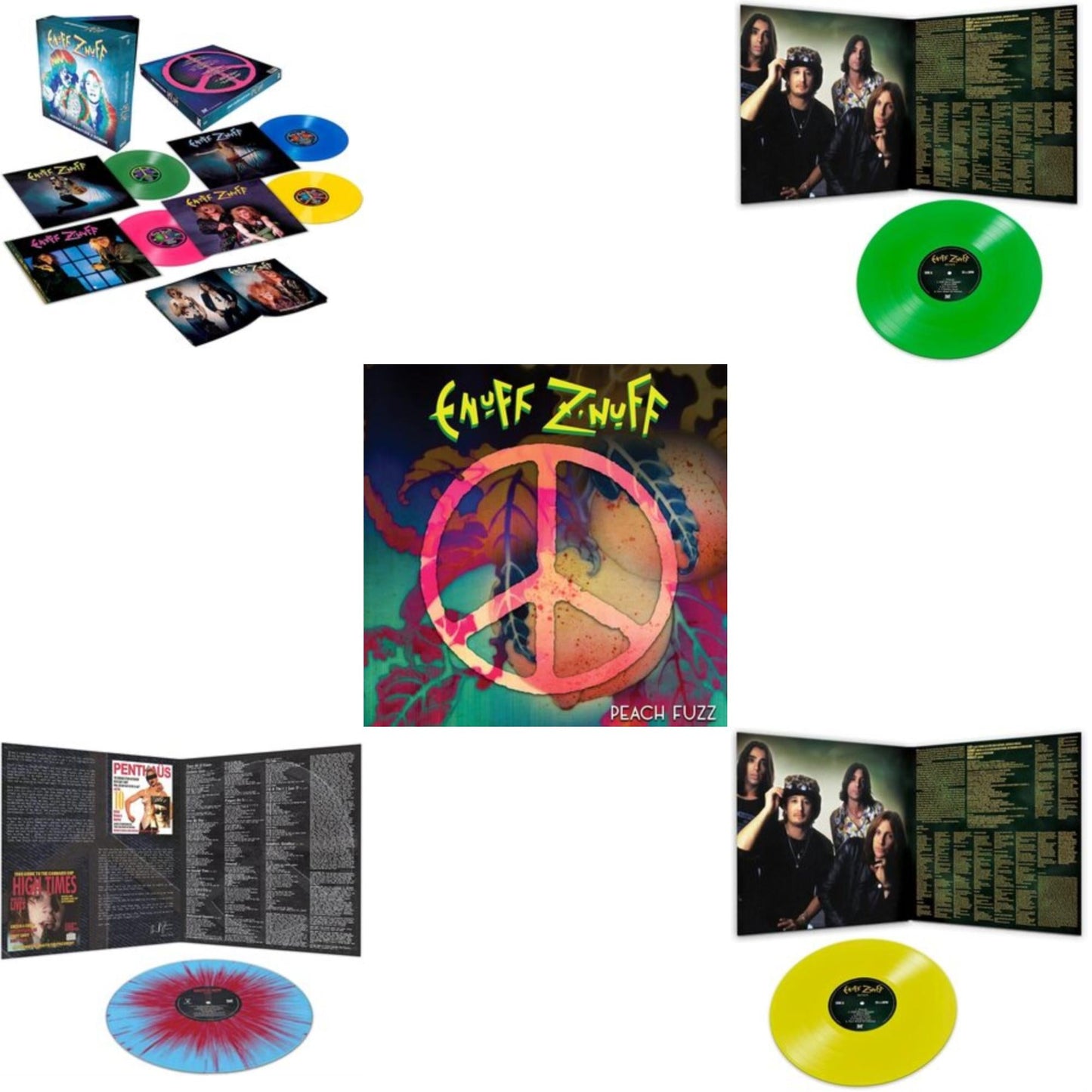 Enuff Z'nuff - Rarities & Demos (4LP/Colored Vinyl) & 1985 (Blue & Red Starburst LP Vinyl) & Peach Fuzz (Peach LP Vinyl) & Seven (Green LP Vinyl/Reissue) & Seven (Yellow LP Vinyl/Reissue)