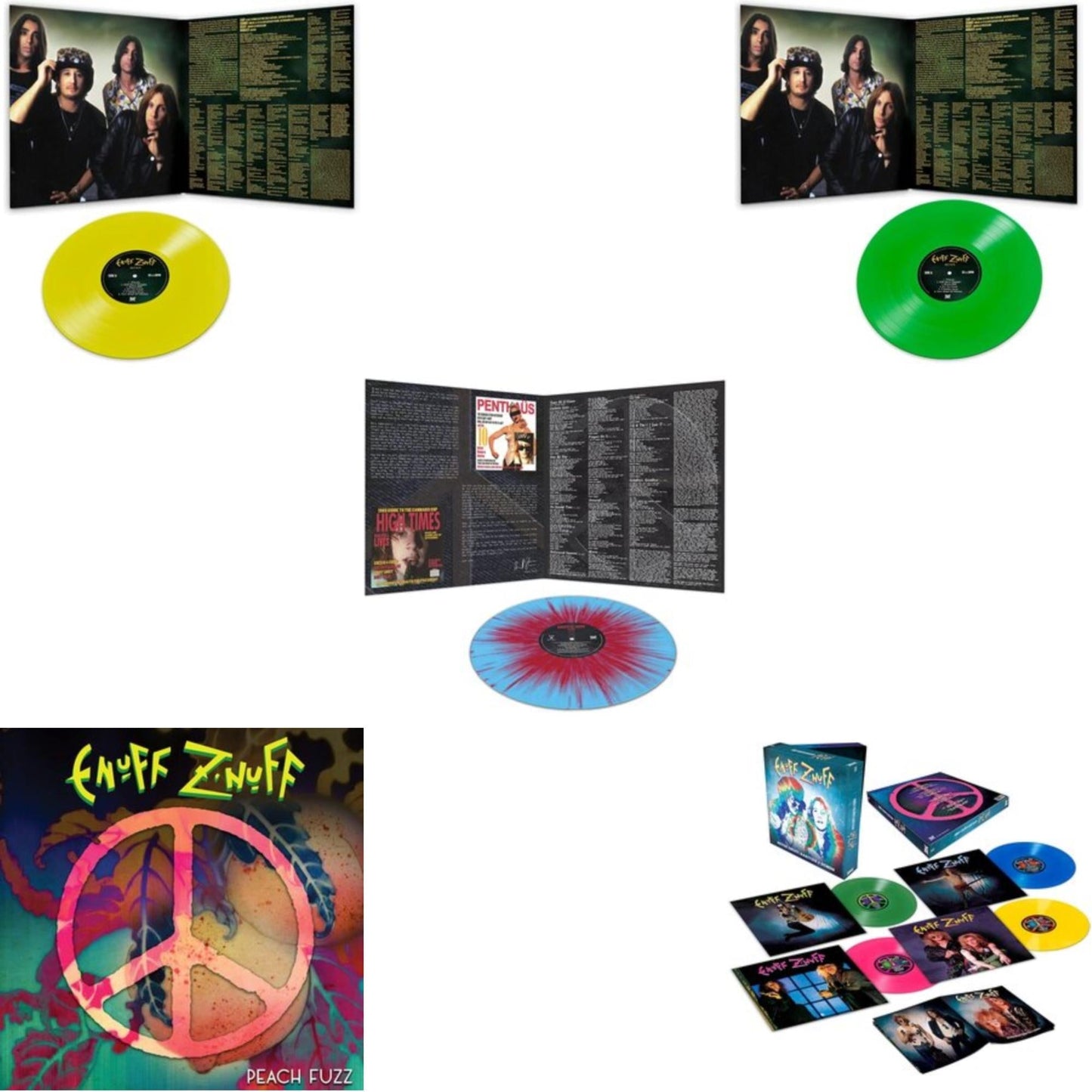Enuff Z'nuff - Seven (Yellow LP Vinyl/Reissue) & Peach Fuzz (Peach LP Vinyl) & 1985 (Blue & Red Starburst LP Vinyl) & Seven (Green LP Vinyl/Reissue) & Rarities & Demos (4LP/Colored Vinyl)