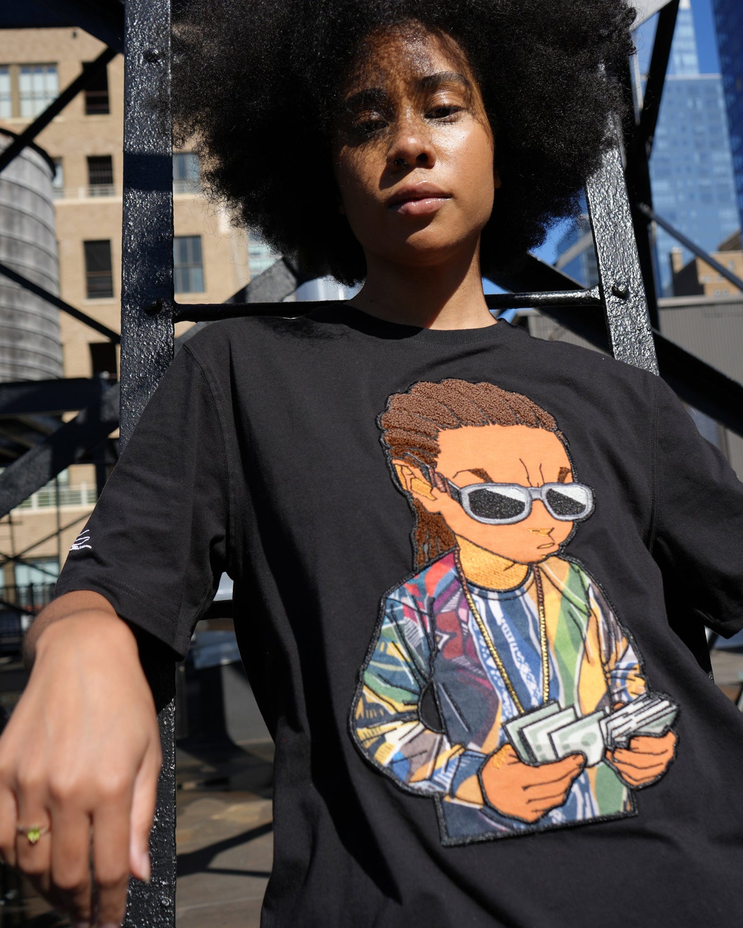 The Boondocks - Riley Smalls Black Knit Mens T Shirt