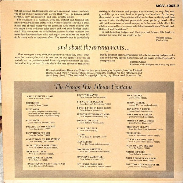 Ella Fitzgerald – Sings The Rodgers & Hart Song Book (2-CD)