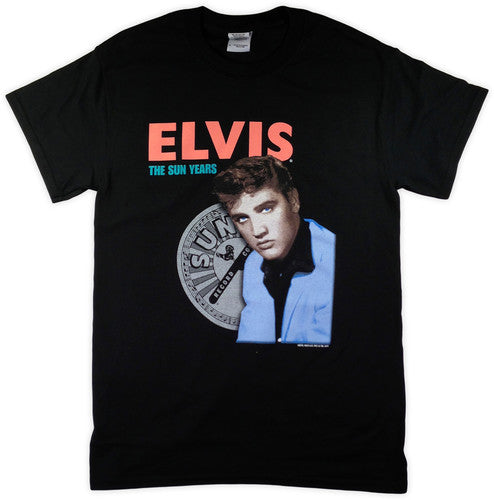 Elvis Presley The Sun Years Black Unisex Adult Short Sleeve Tee Shirt(Large) Mens T Shirt Officially Licensed
